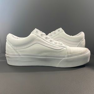 White Platform Old Skool Vans